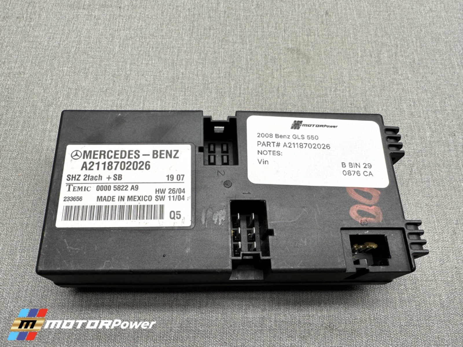 06-13 Mercedes Benz E320 GL450 GL550 Heated Seats Control Module OEM 2118702026