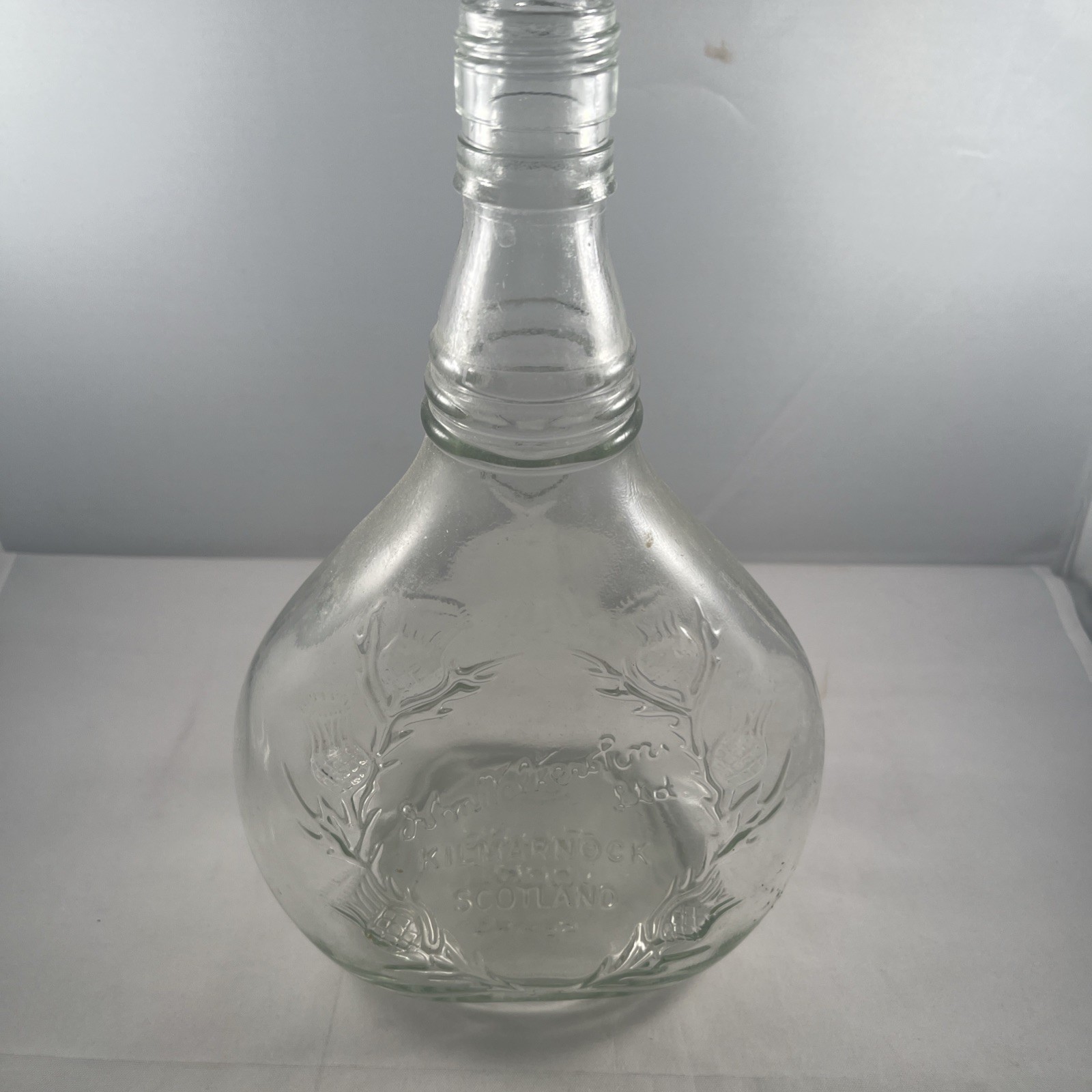 Vintage Walker & Sons Scotch Whisky Whiskey Bottle Kilmarnock Scotland Thistle