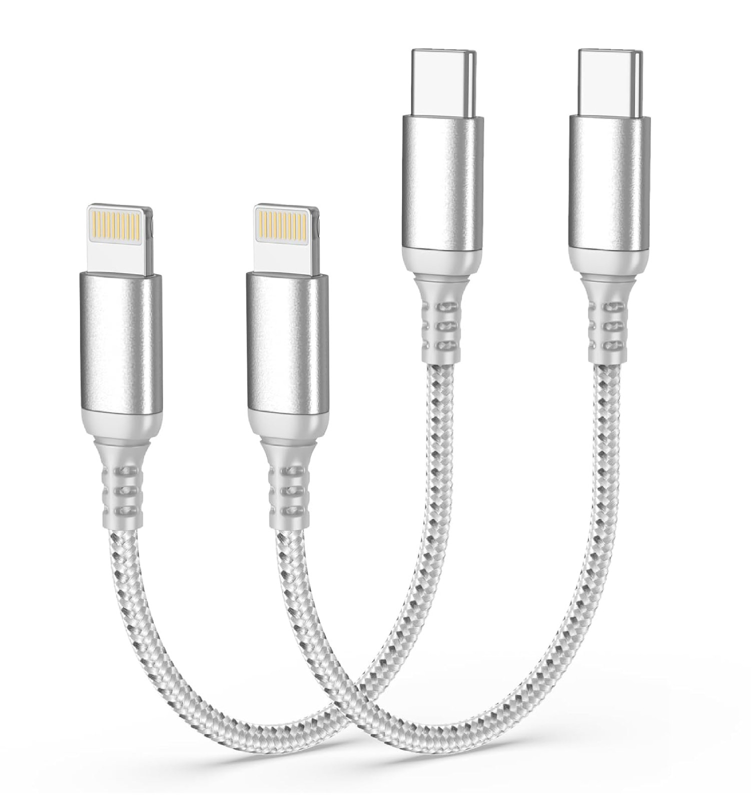 Short USBC to Lightning Cable 6 Inch, [MFi Certified] 2 Pack Short USB C to Ligh