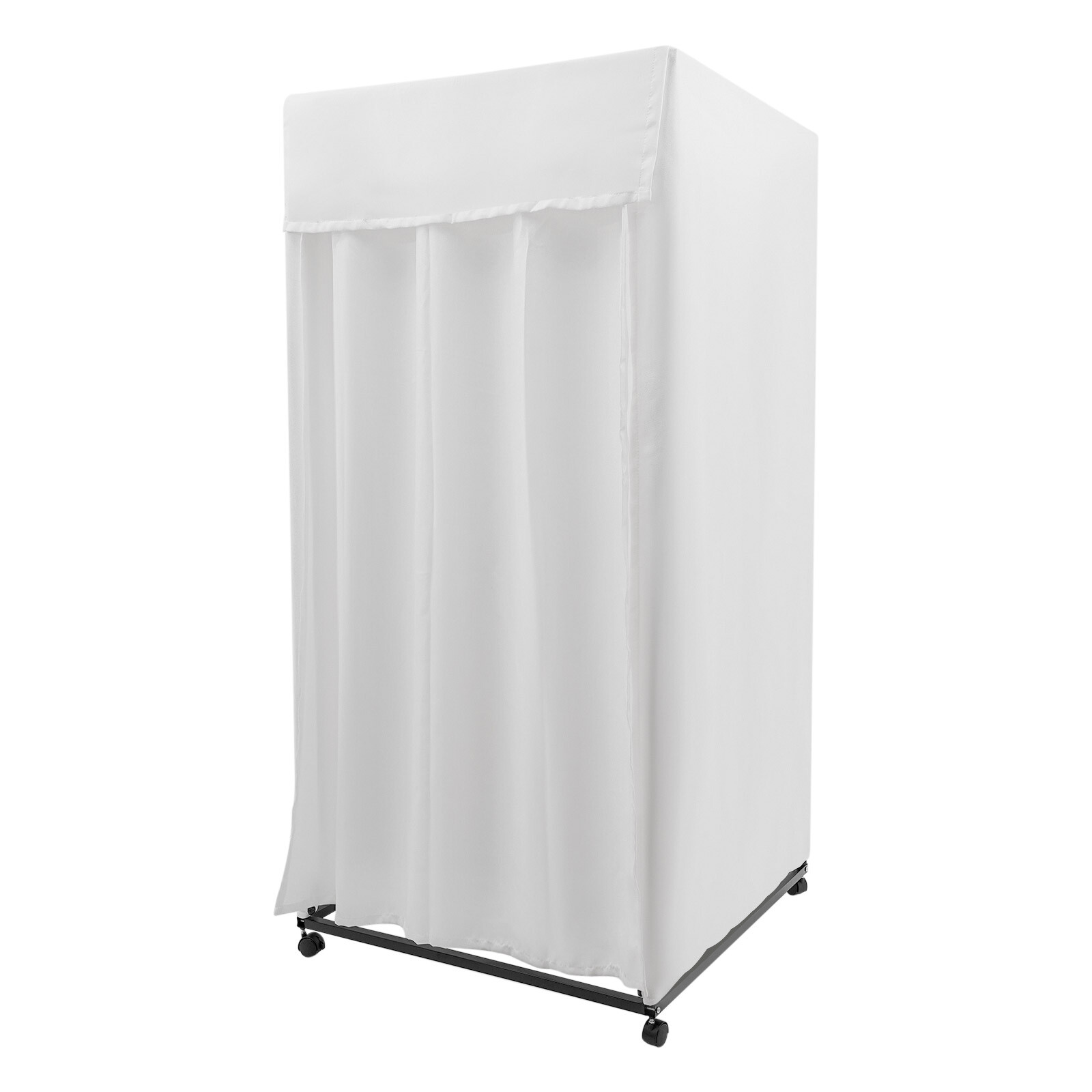 4-Wheels Portable Rectangular Dressing Room Freestanding Fitting Room Movable
