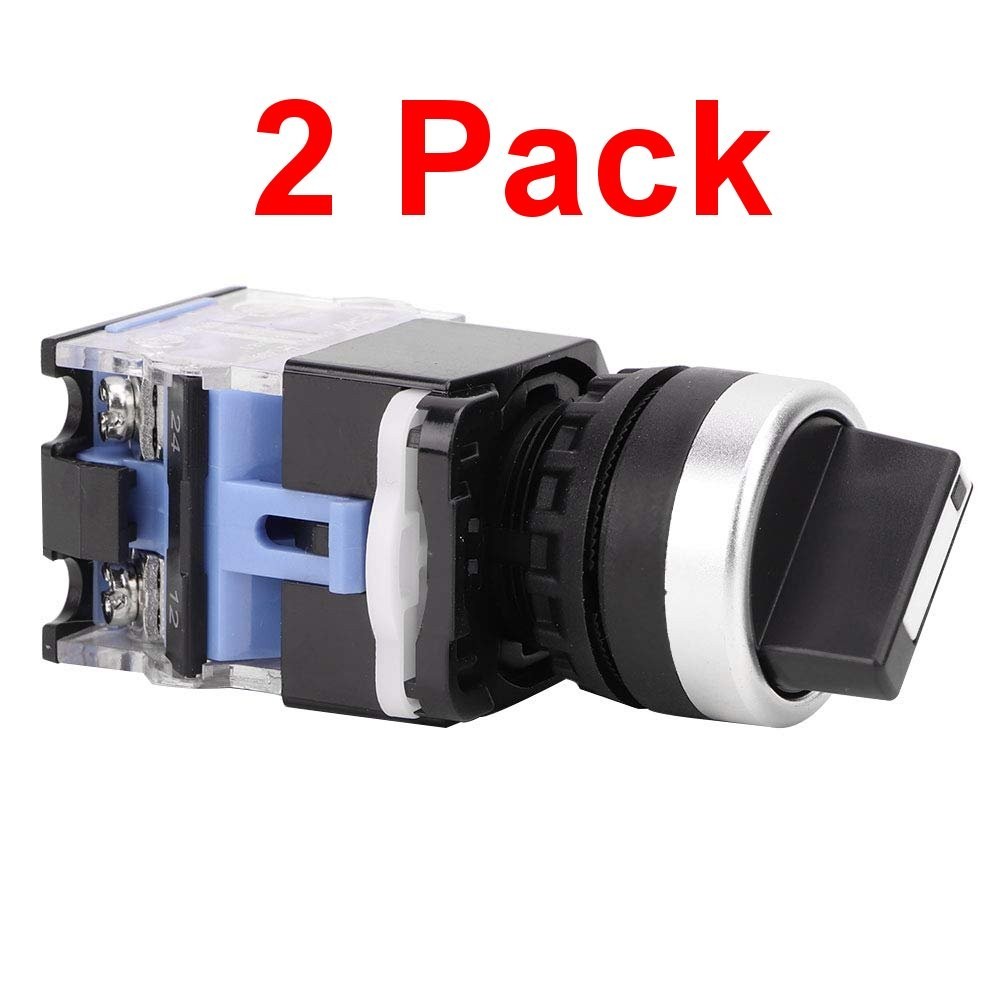 Self-Locking Knob Switch 22mm 1 Open 1 Close 2 Position Maintained Selector 10A