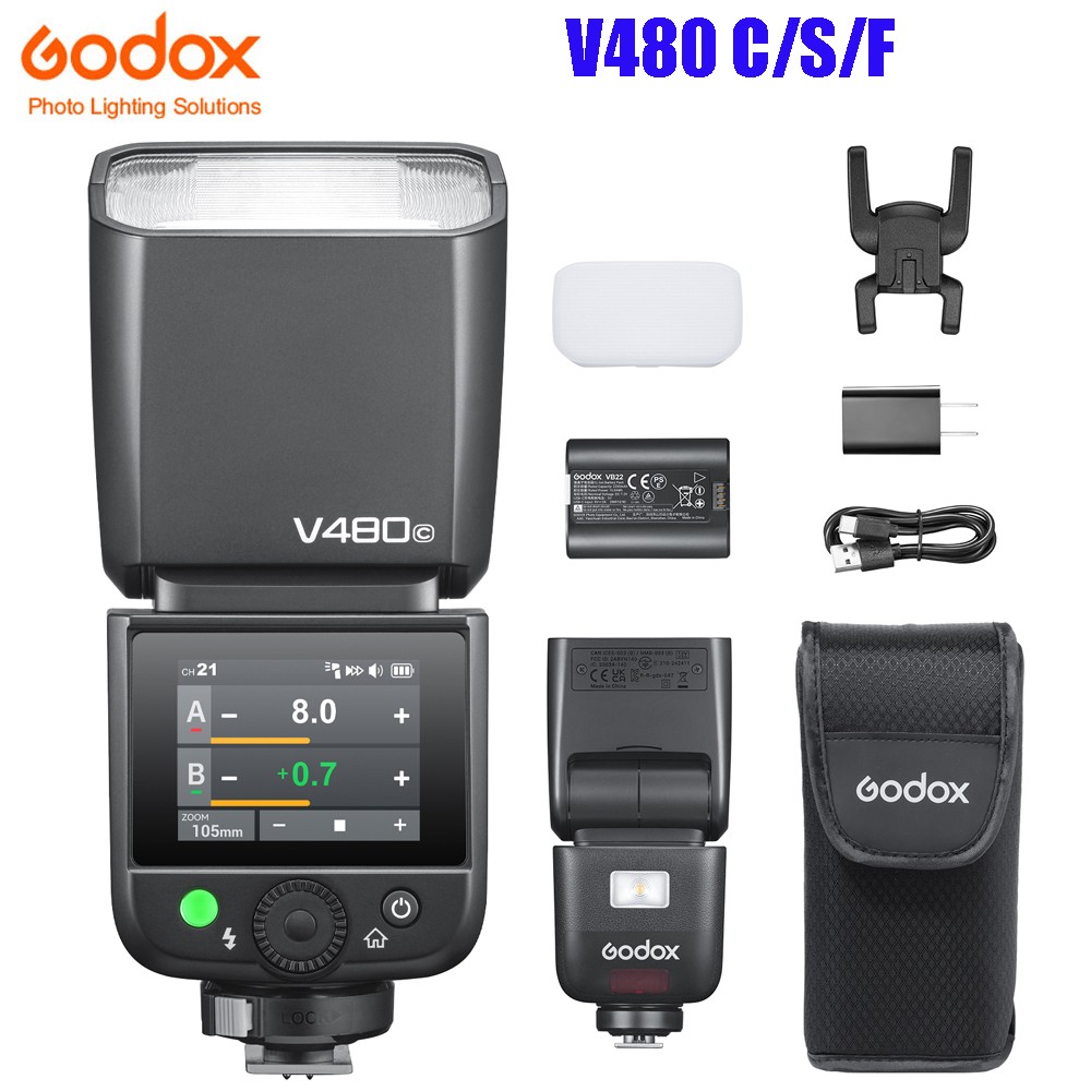 GODOX V480 C/S/F TTL Touchscreen Camera Flash Speedlite For Canon/Sony/Fujifilm