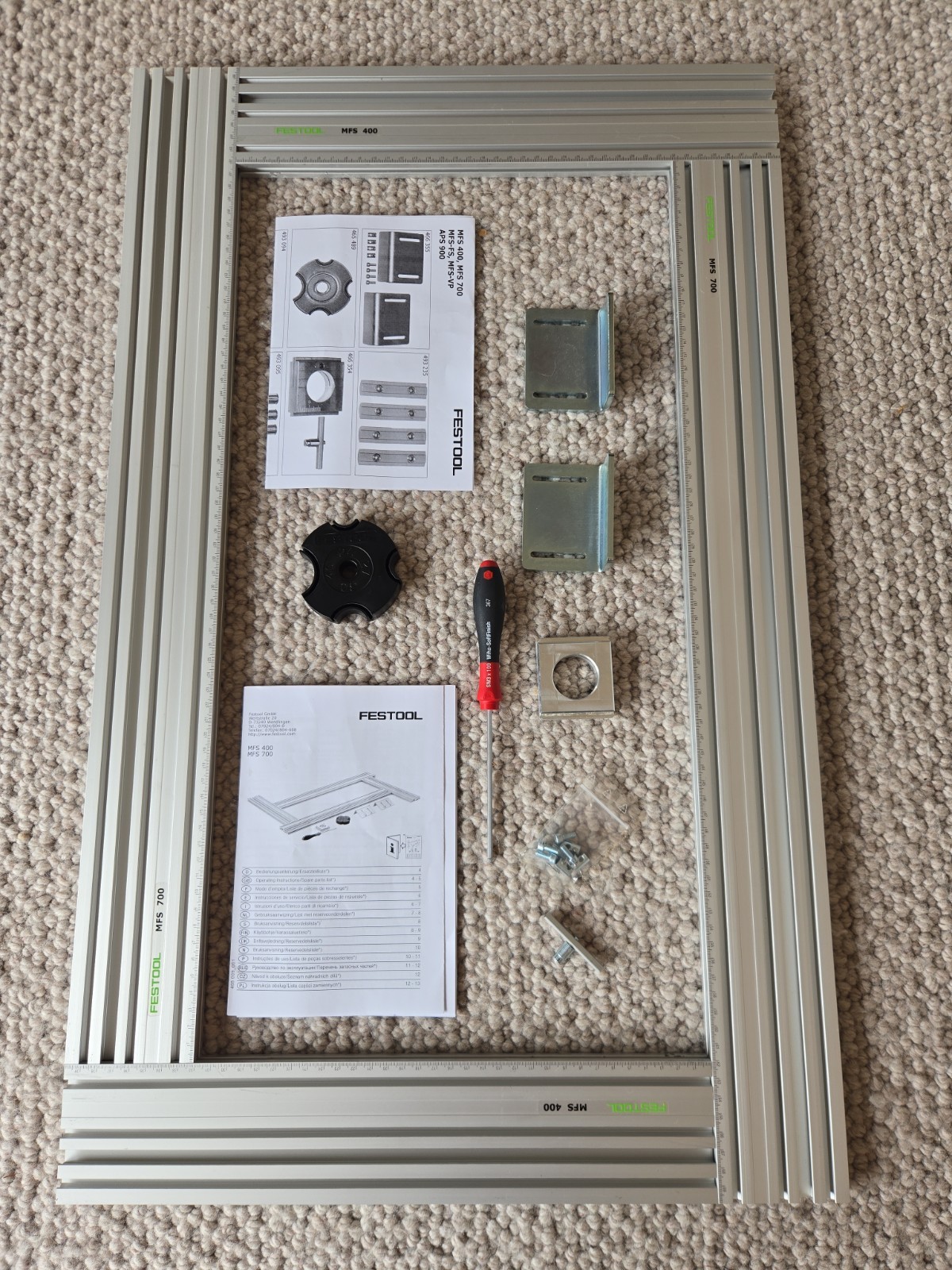 FESTOOL MFS 700 400 routing template, with Accessories
