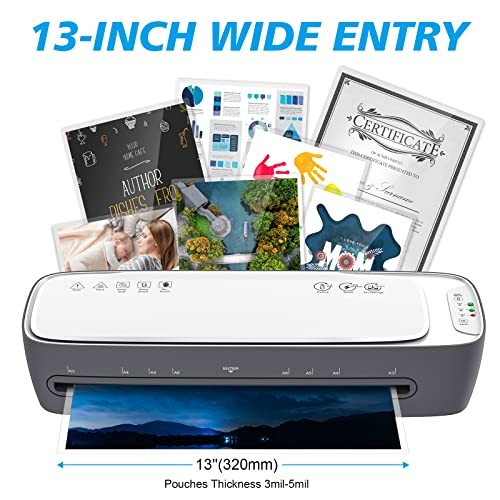 Laminator Machine 13-Inch Thermal Lamination with Laminating Sheets 9 in1 SL888