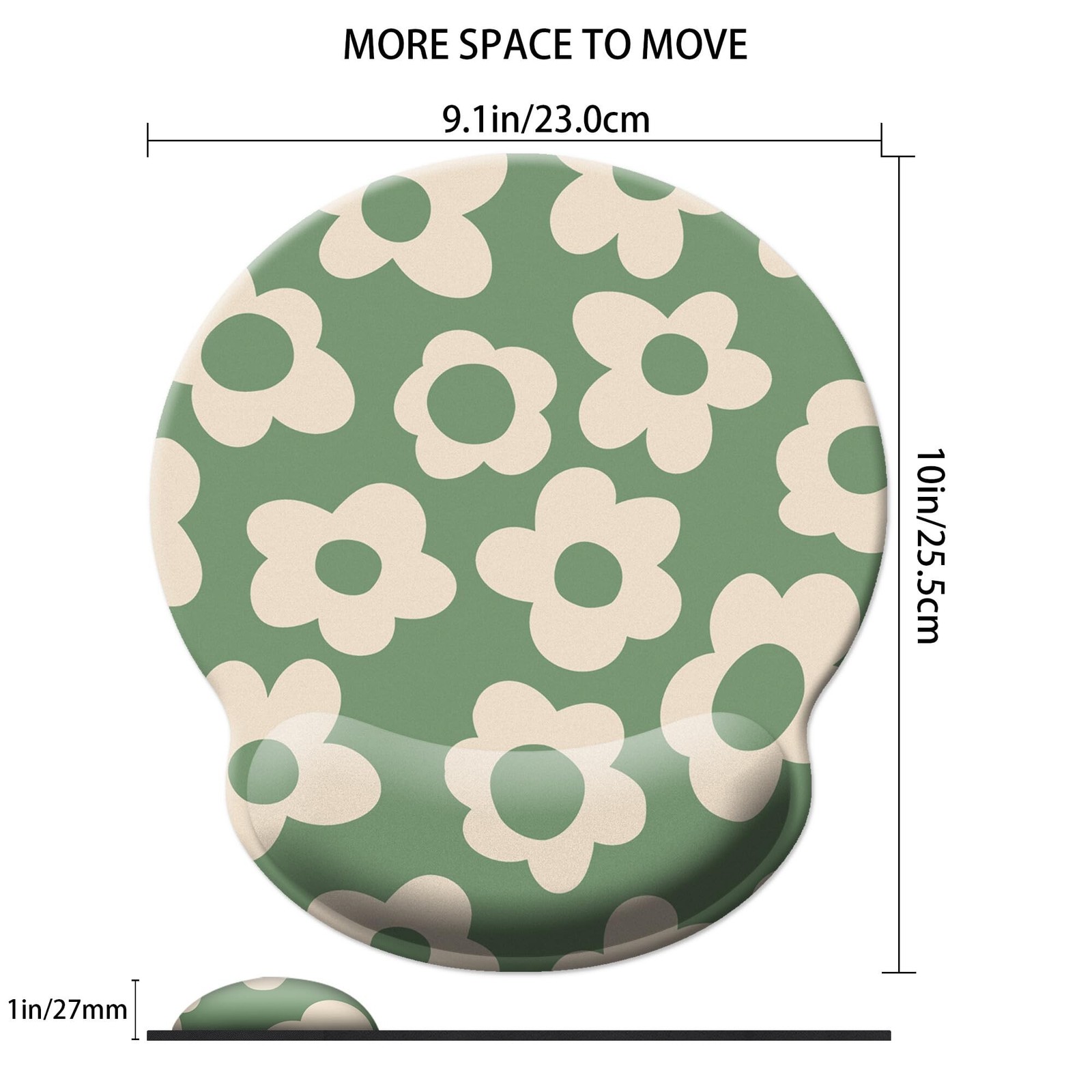 Green Mouse Pad Wrist Support,Ergonomic Mouse Pad with Wrist Rest,Comfortable...