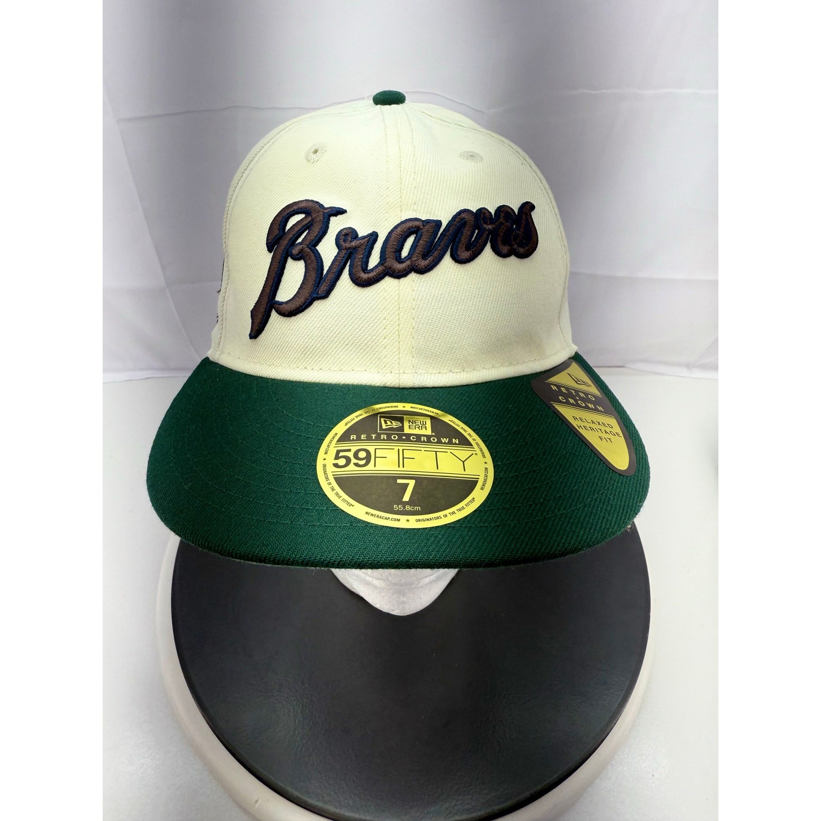 Atlanta Braves 40th New Era 59FIFTY Retro Crown Relaxed Heritage Fitted Hat Sz 7