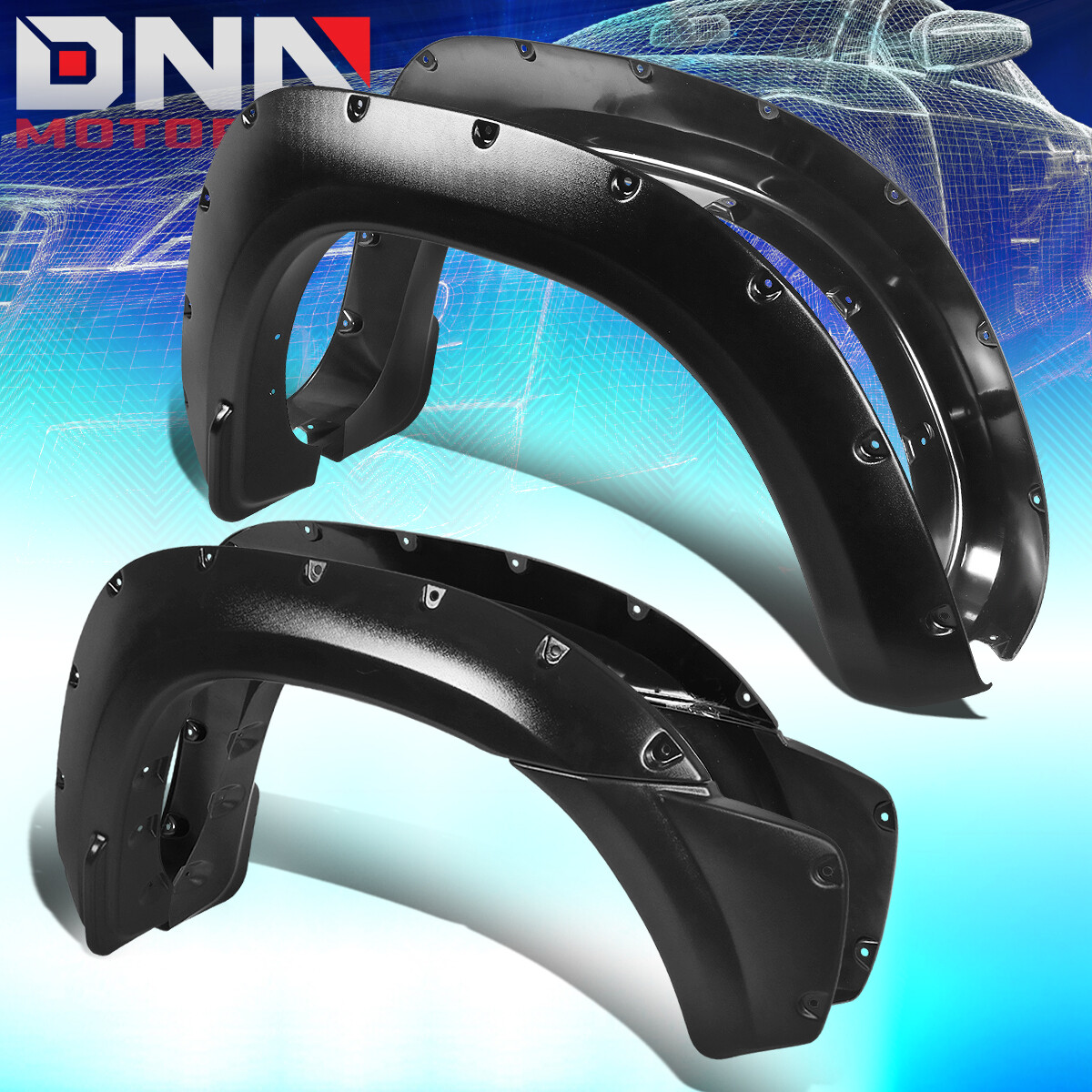 FOR 2012-2015 TOYOTA TACOMA 6.2'BED POCKET-RIVET WHEEL FENDER FLARES TEXTURED