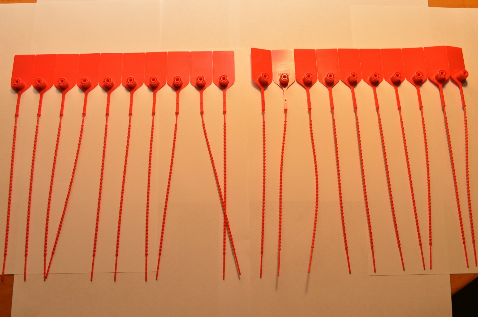 20 FIRE EXTINGUISHER TAMPER PROOF "FLAG" SAFETY SEALS (RED) U.L. APPROVED