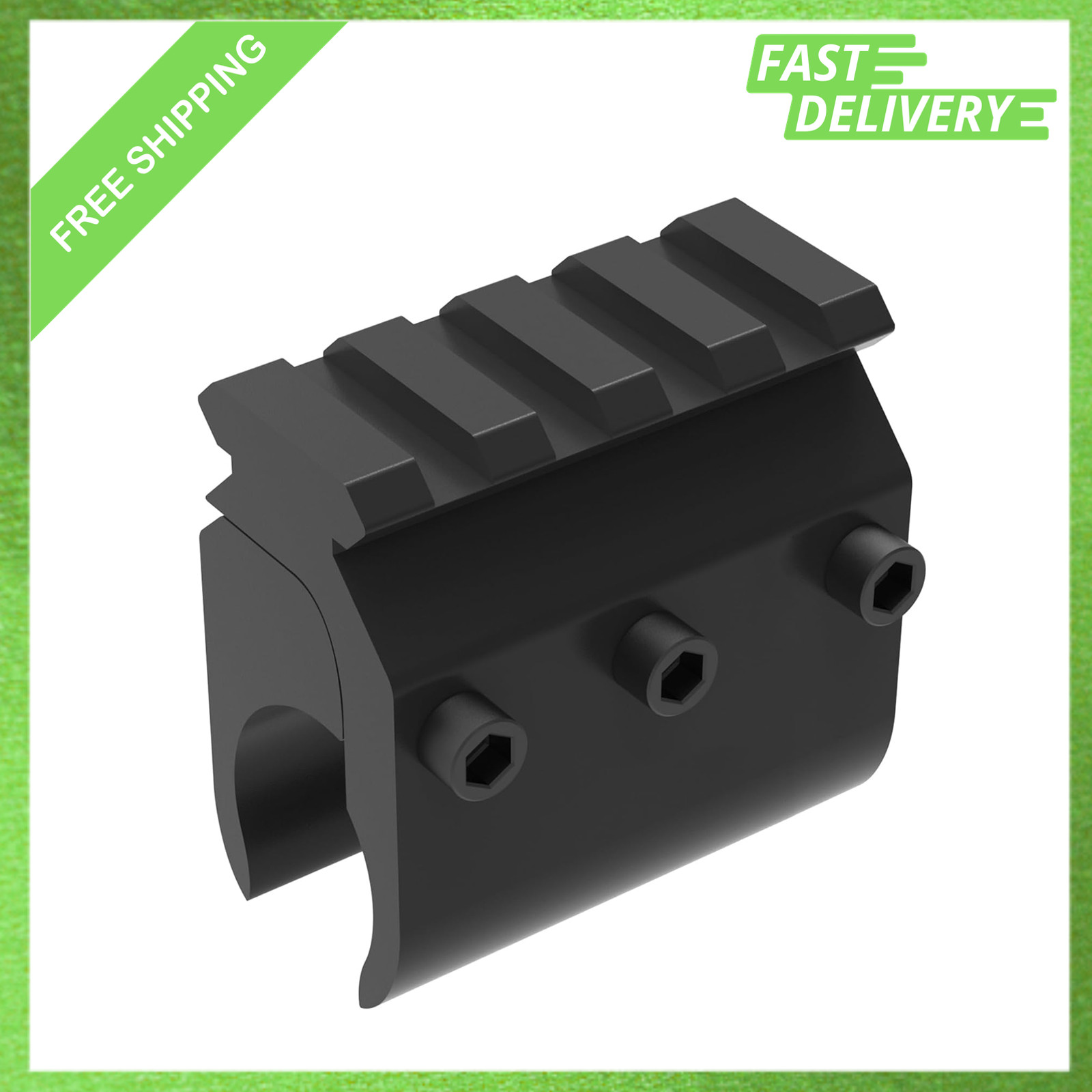 Barrel Mount, Picatinny Rail, Aluminum, 0.66 to 1 Inch, Black, for Laser