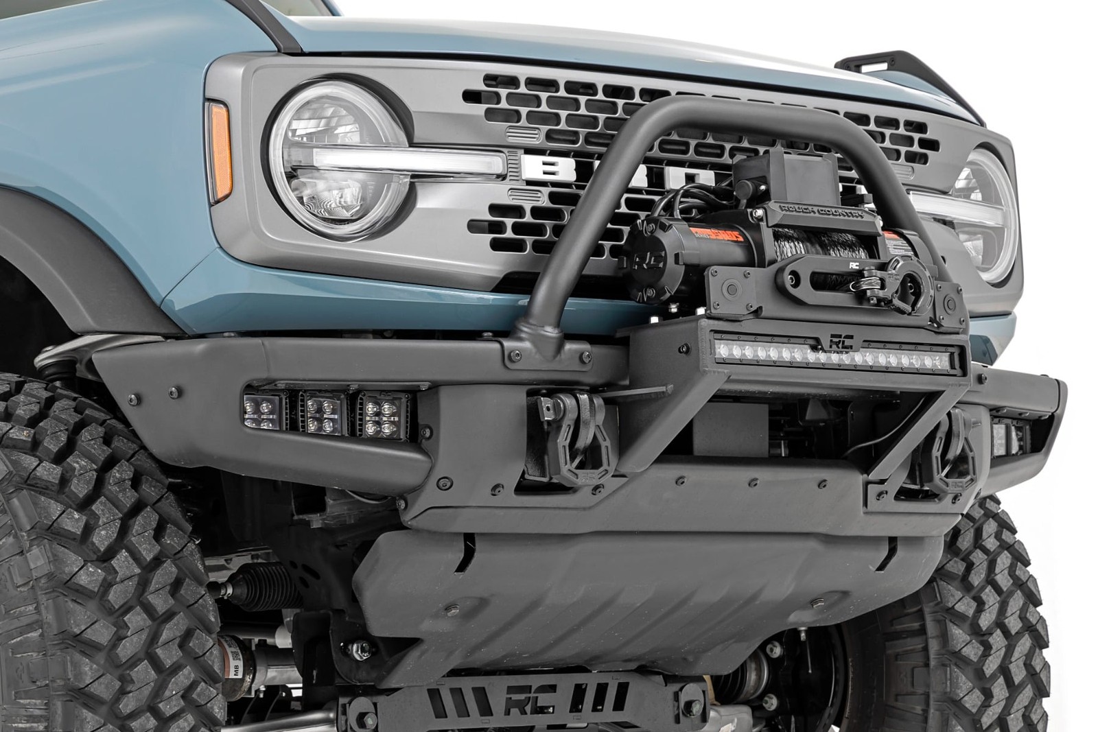 Rough Country Winch Mount Kit w/Winch 21-25 Ford Bronco OEM Steel Bumper 51097