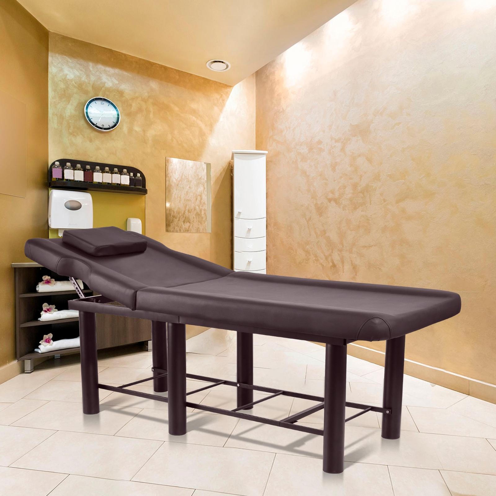 Massage Table Spa Bed PU Leather Tattoo Physical Therapy Table Back Rest, 73"In