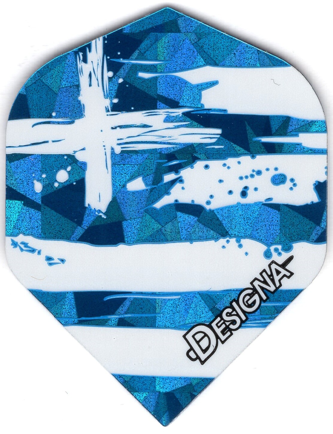 Splattered Flag of Greece Dart Flights: 3 per set