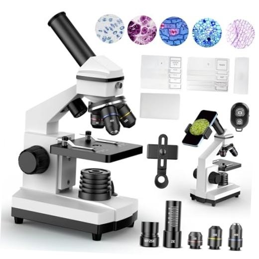 High-Power Brown 100X-2000X Compound Microscope for Adults & Students