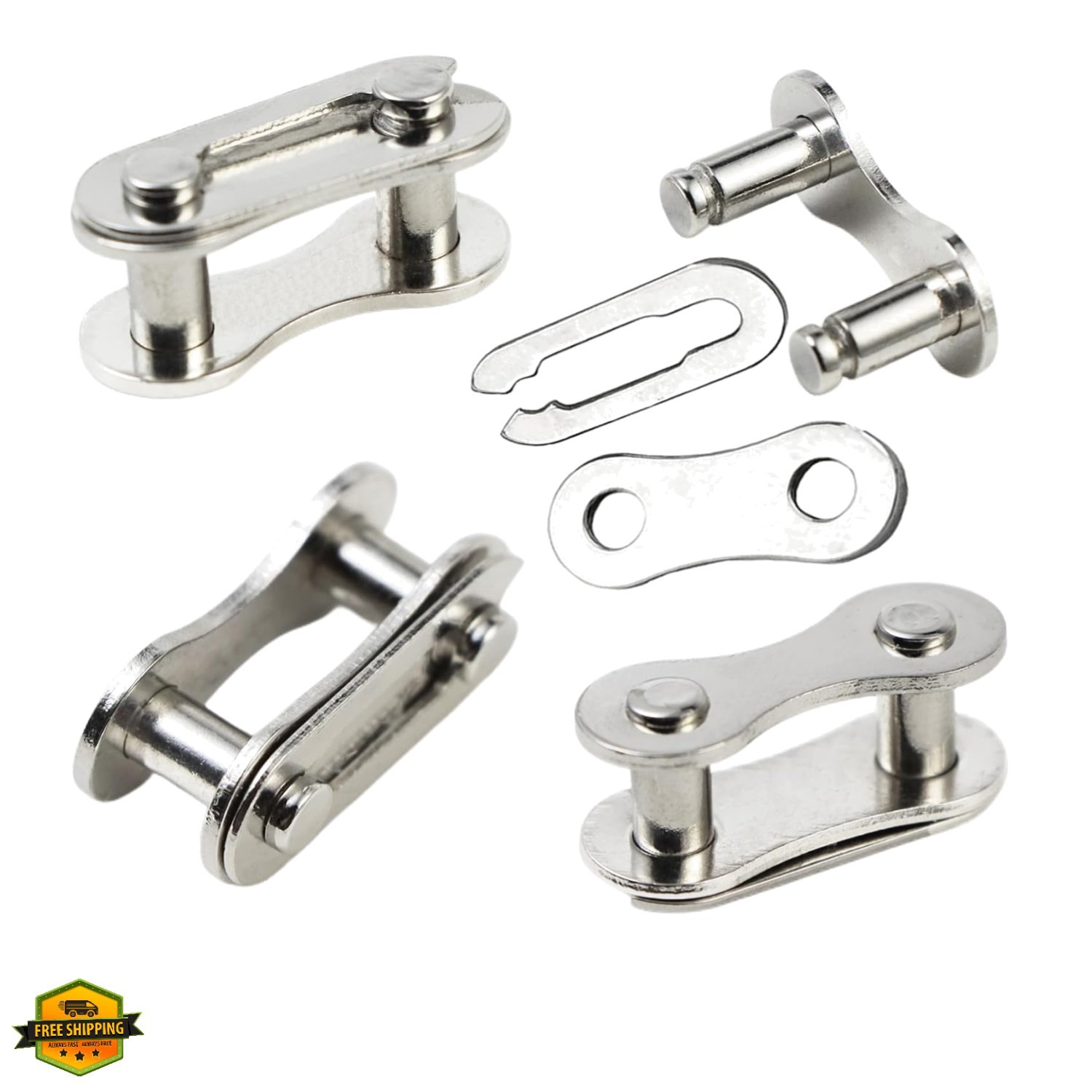 4Pair Bicycle Missing Link, Bike Chain Master Link Connector, Steel | For Sin...