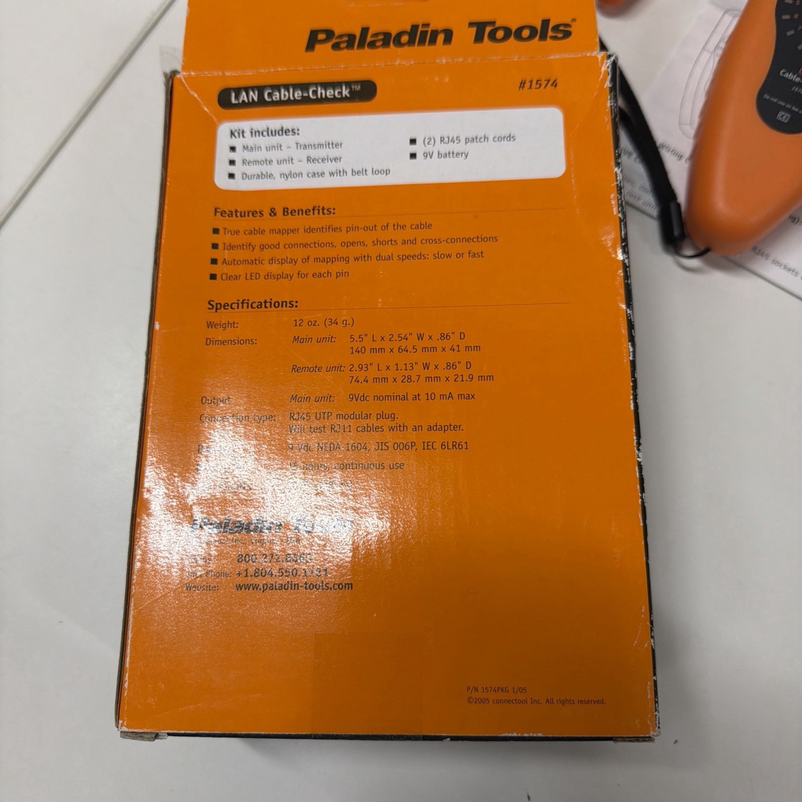 Paladin Tools 1574 LAN Cable-Check RJ45 Ethernet Network Cable Tester