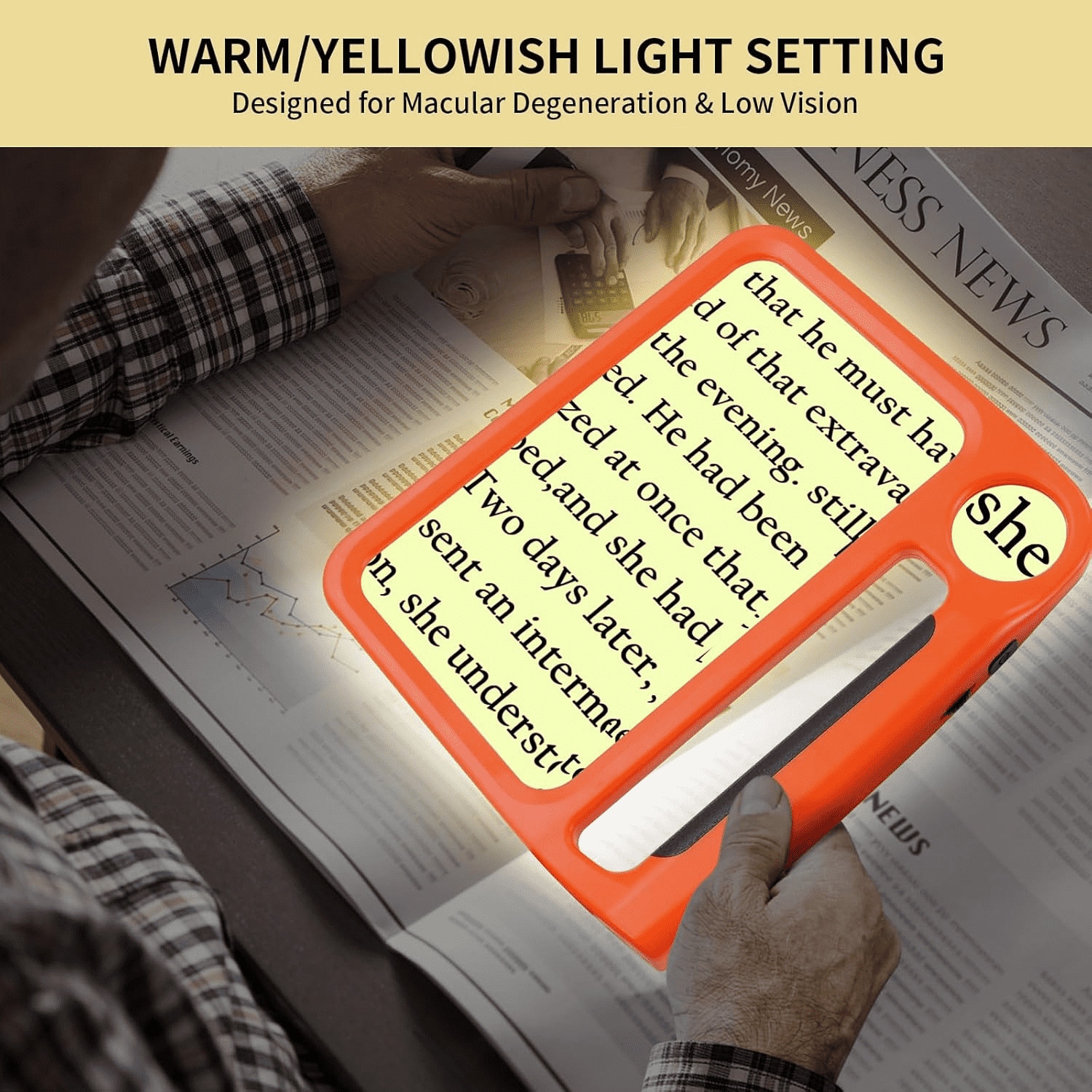Rechargeable 5X 10X Magnifying Glass with Light, 48 LED for Seniors Reading L
