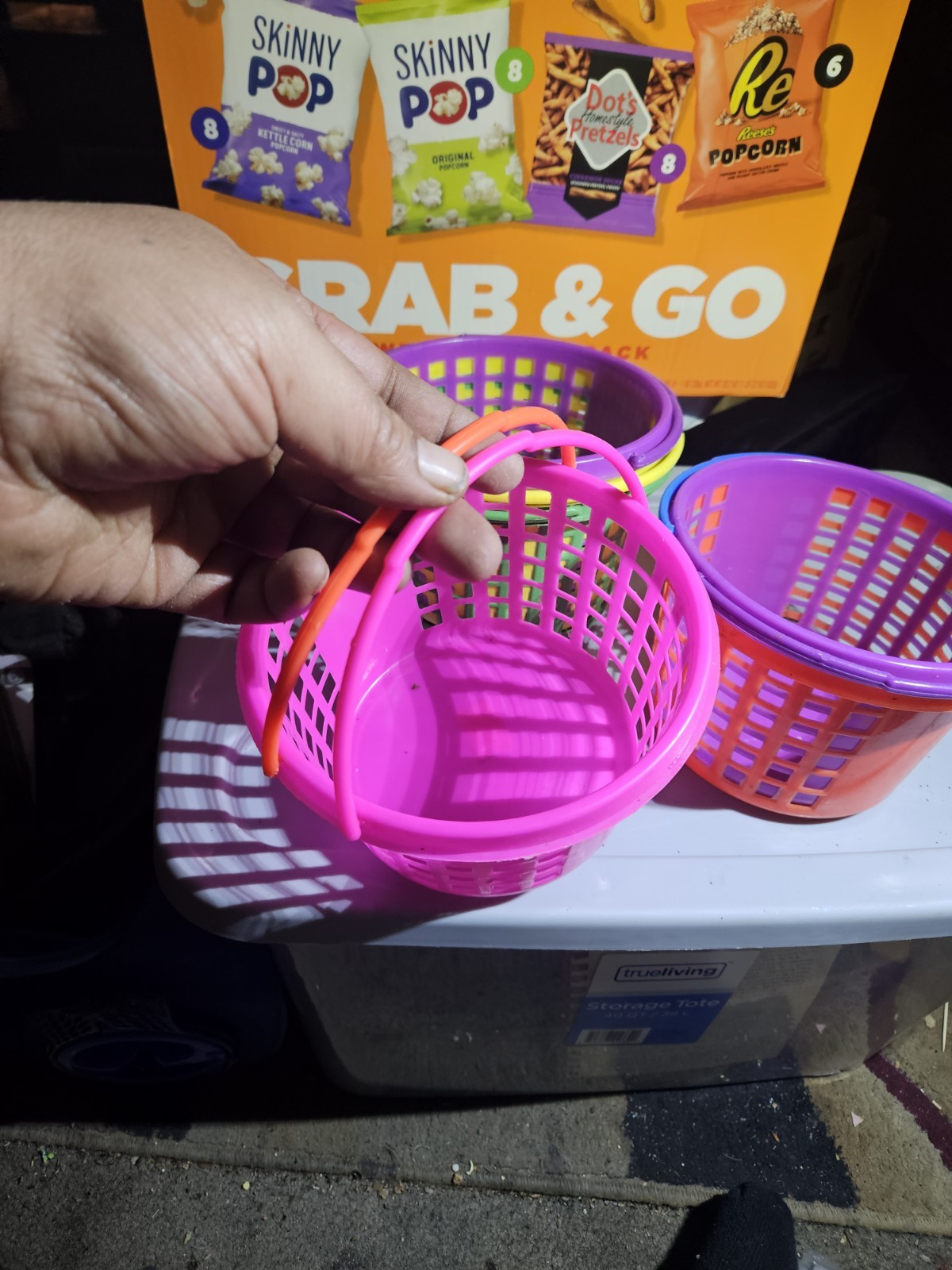 6 Multi-color Mini Plastic Easter Egg Baskets