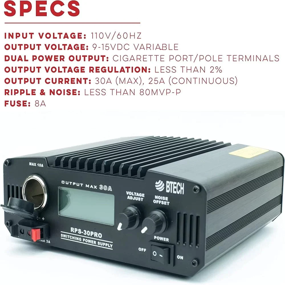 BTECH RPS-30PRO Regulated AC-DC Power Converter