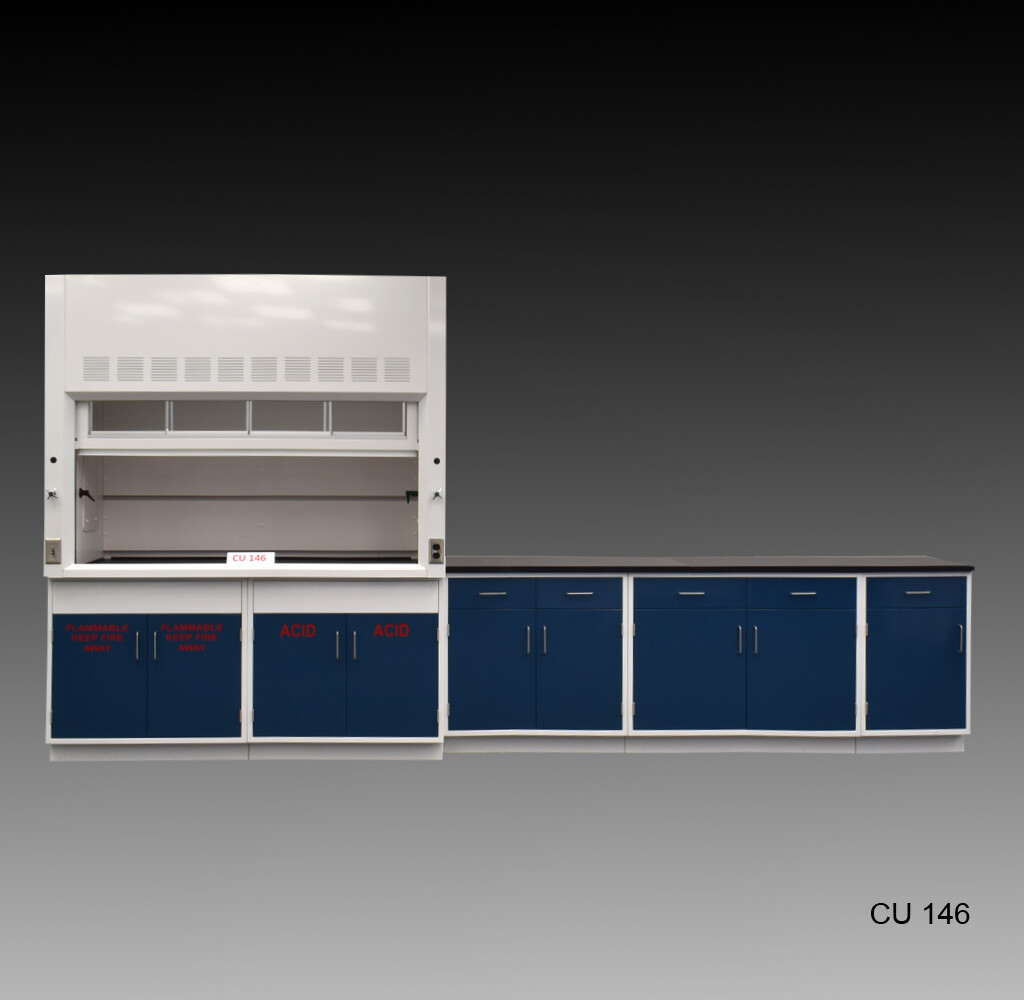Fisher American 6' Fume Hood  /ACID& Flammable & Laboratory Cabinet Group E2-587