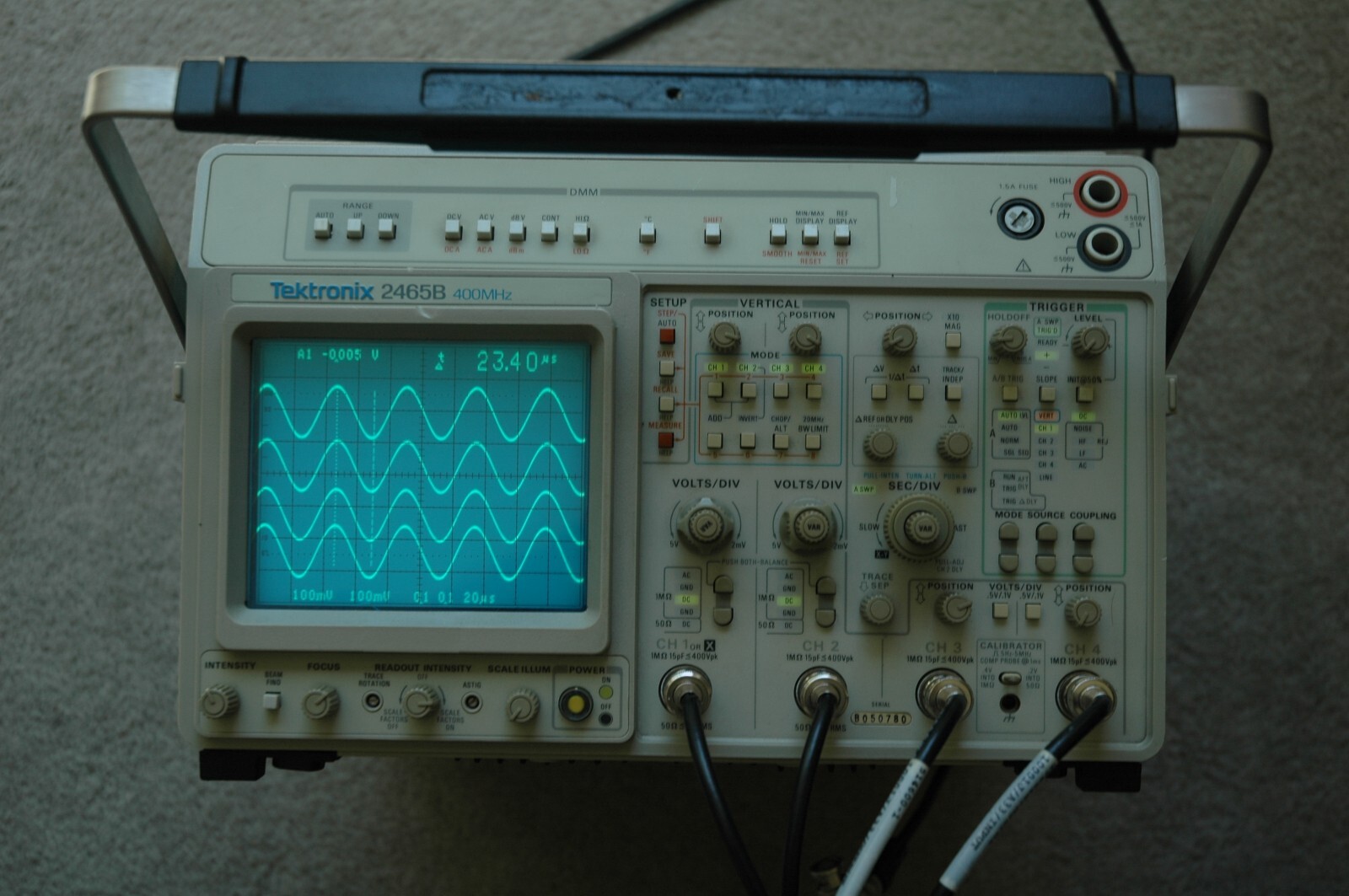 Tektronix 2465B 400 MHz Oscilloscope, Calibrated, SN:B052129, 30day Warranty
