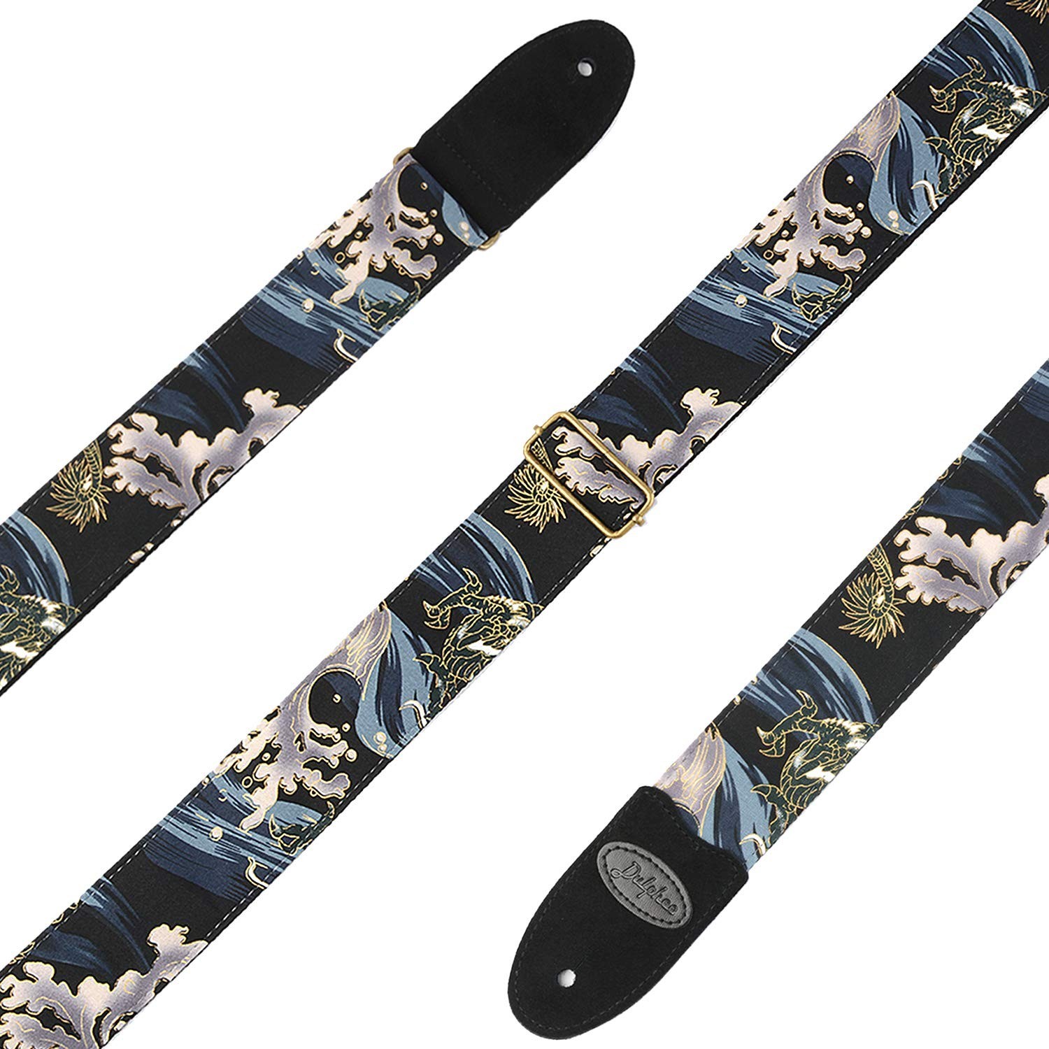 Guitar Strap with 2 Strap Locks & Strap Button, Dragon Guitar Strap Cool Desi...