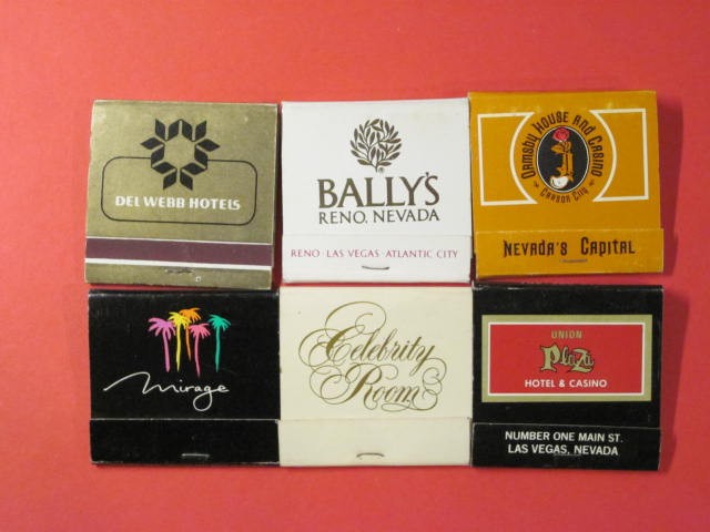 Six (6) Hotel & Casino 2" Matchbooks- Carson City - Reno - Las Vegas, NV (L3)