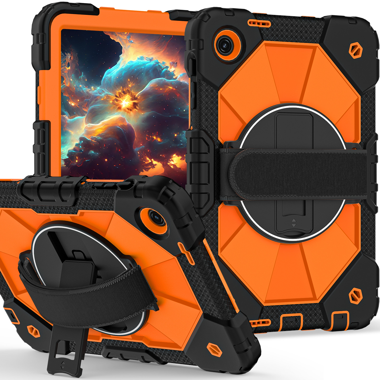 For T-Mobile Revvl Tab 2 2025 (10.1-inch) Crossbody Hand Strap Stand Rugged Case