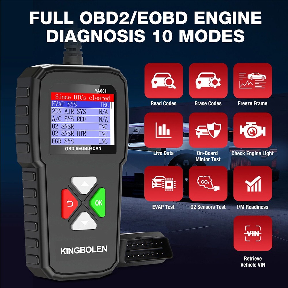 YA001 Car OBD2 Scanner EOBD Check Engine Fault Code Reader Car Diagnostic Tool