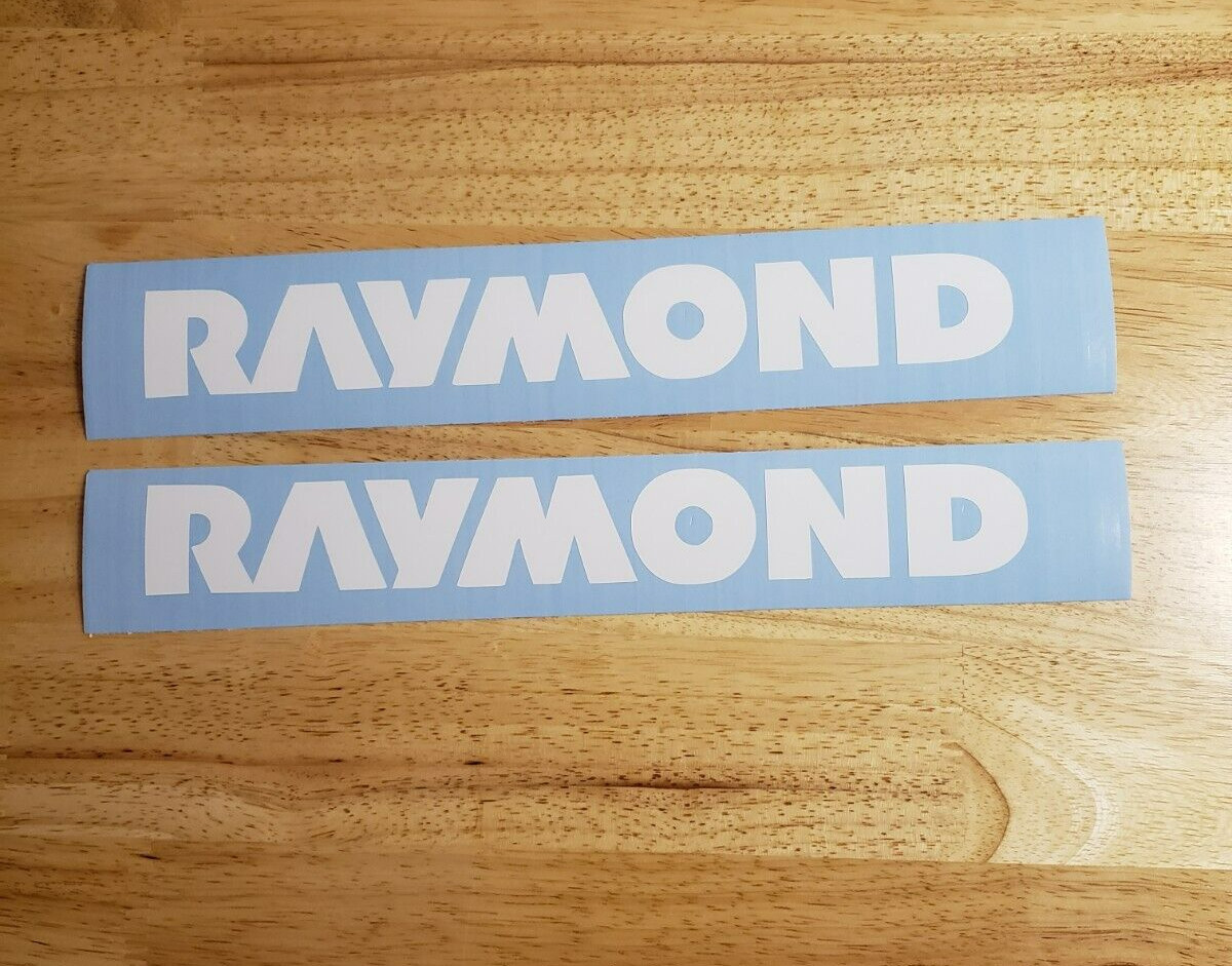 Raymond Forklift replacement decal 18X2.4 pair WHITE stickers BEST USA