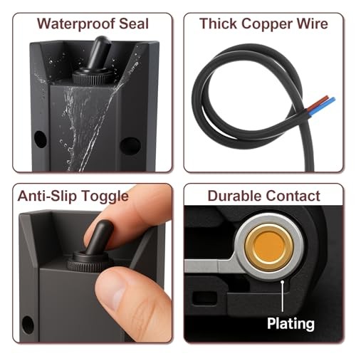 Waterproof Toggle Switch 12V 30A, Heavy-Duty SPST On/Off Switch with Pre-Wired