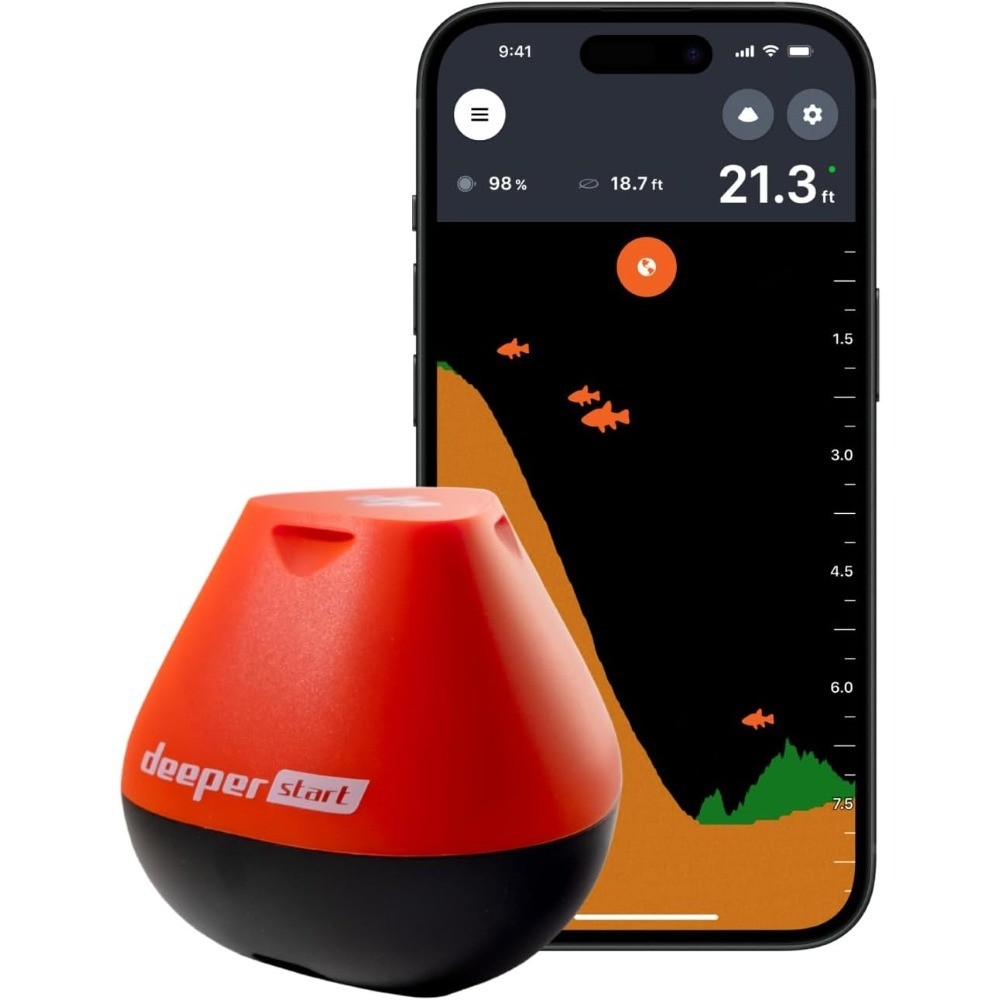 Castable Smart Sonar Fish Finder with App for Shore Dock Bank Kayak Fishing