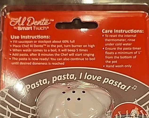 Smart Touch Chef Al Dente Singing Pasta Timer Mechanical PASTA01