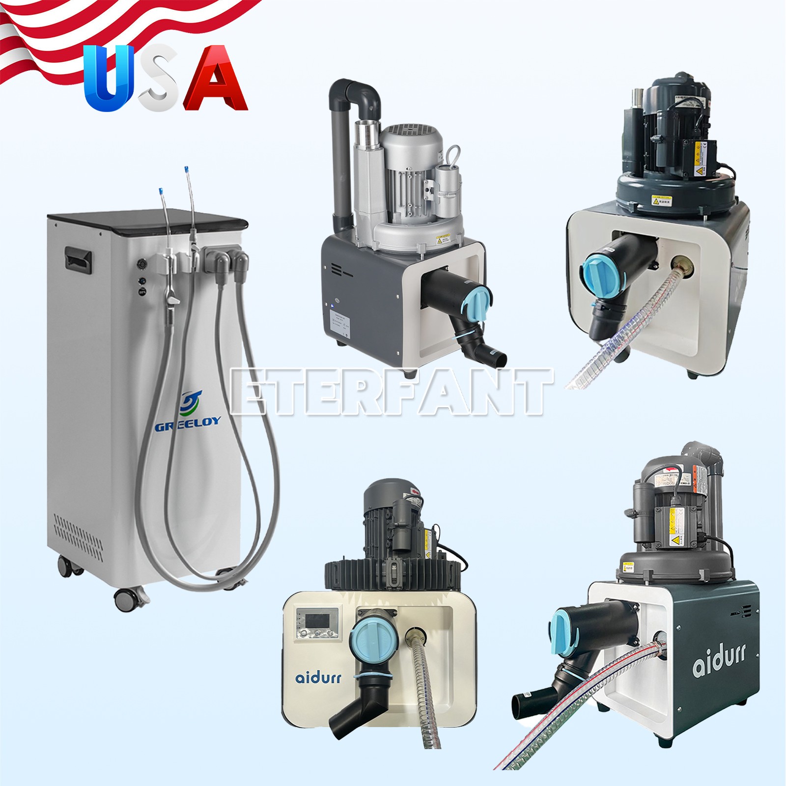 Dental Electric Suction Machine Semi-Dry Type/Dental Mobile Suction Unit System