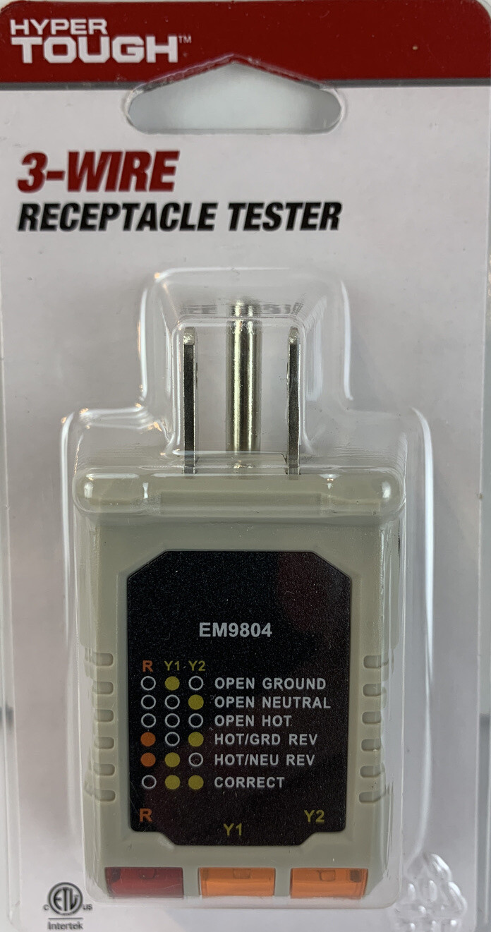 3 Wire Receptacle Tester Hyper Tough New With Tags