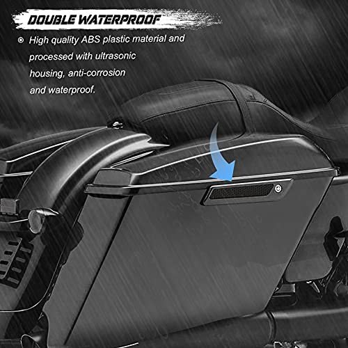 Saddle Bag Reflector Inserts Latch Covers Compatible with 2014-2020 Black