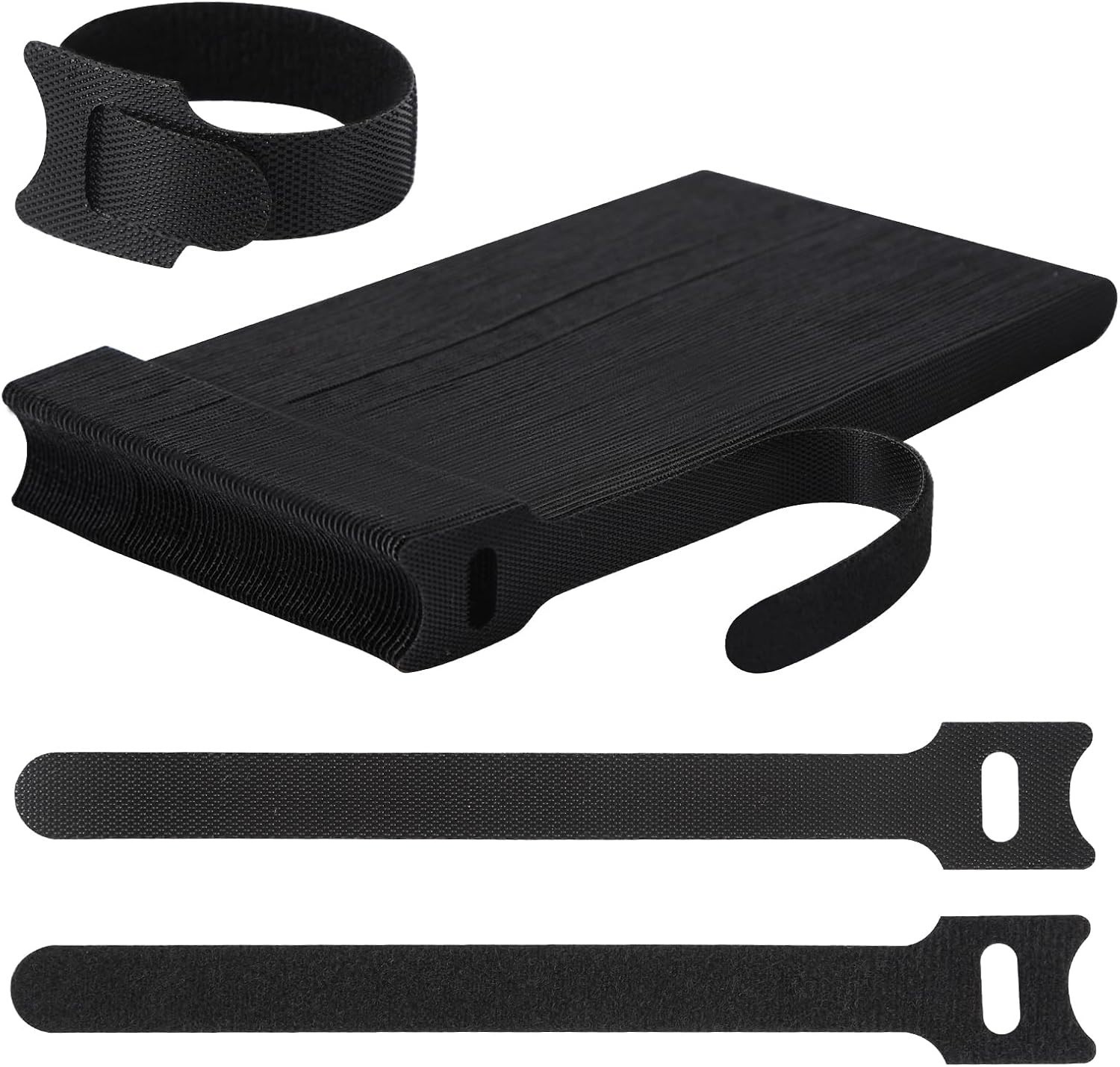 70 PCS Reusable Cable Ties for Wire Management, Hook Loop Straps & Organizers