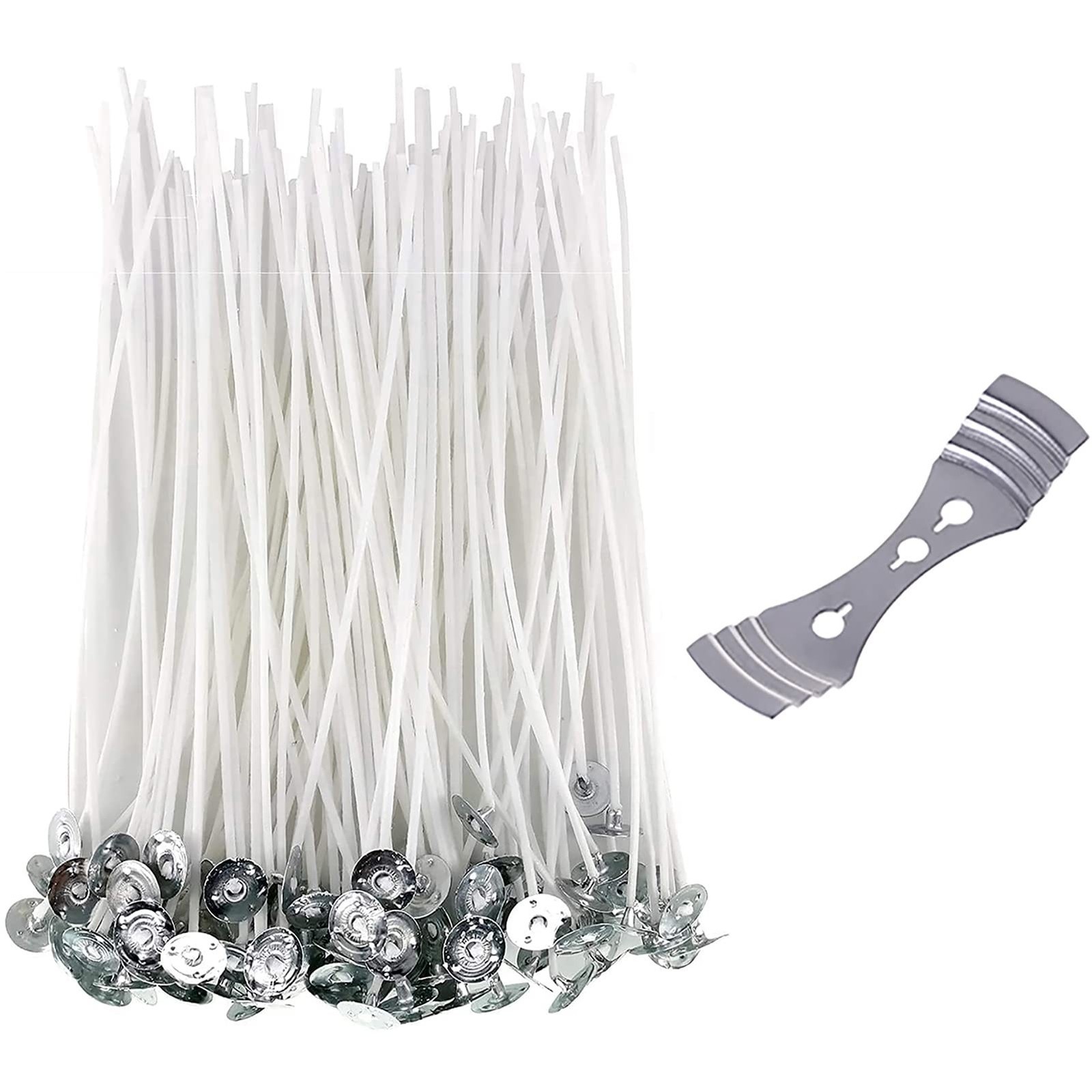 Candle Wicks, Metal Candle Wick Centering Device, 100 Pieces 8" Candle Wick H...
