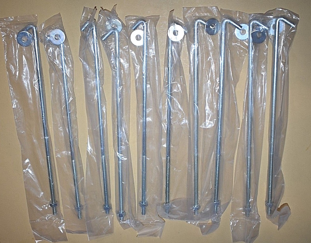 12" Heavy Duty 5 /16" Battery Hold Down J Bolts Rods Adjust 8" To 12" 10 Pack