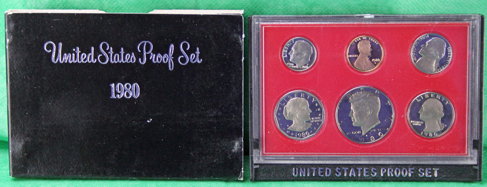 1980 S United States Mint Annual 6 Coin Proof Set with Original Box as Issued