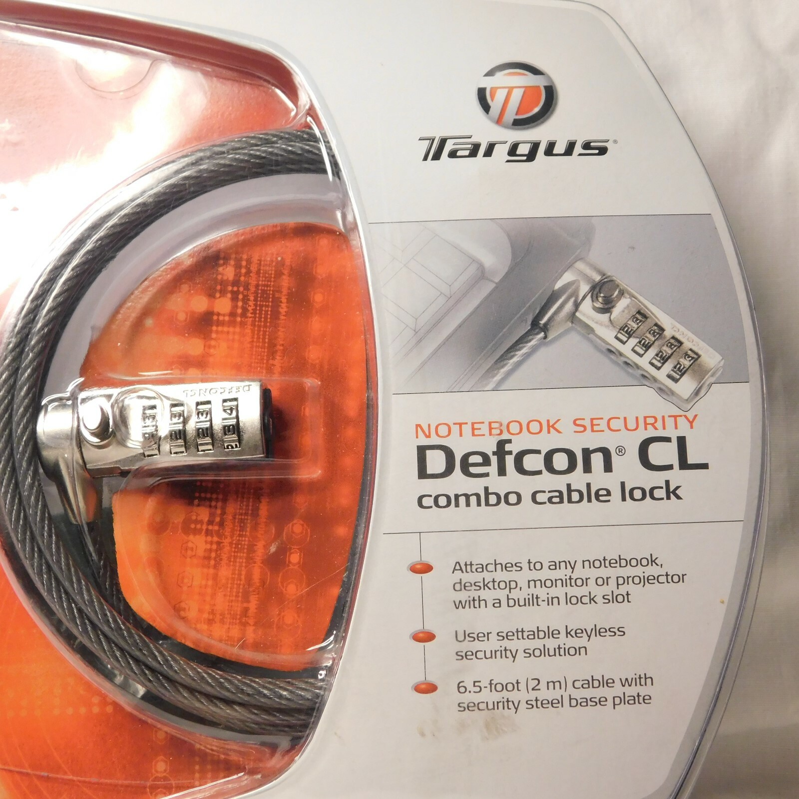 DEFCON COMBO CABLE LOCK FOR NOTEBOOK ECURITY, NEW (E-1-B)