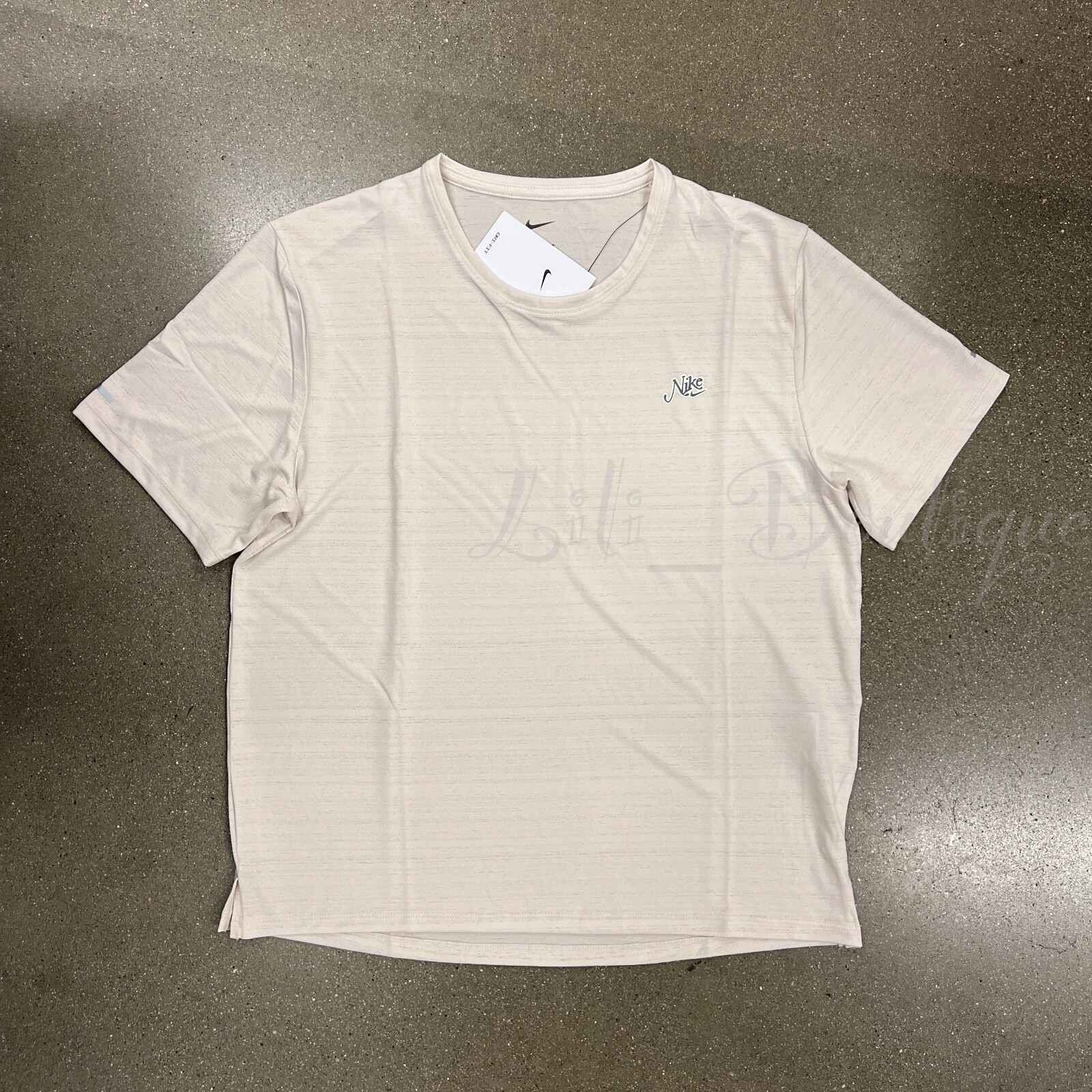 NWT Nike DV9597-104 Men Dri-FIT Miler Varsity Running Top Tee Shirt Cream Size M
