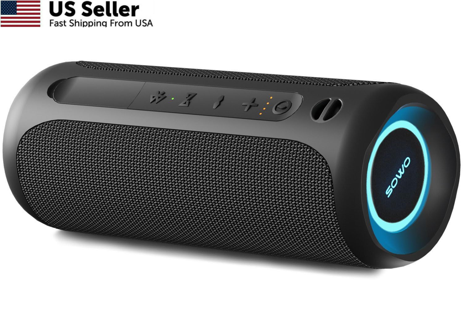 Wireless Portable Speaker,IPX7 Waterproof Bluetooth Speaker, 25W Loud Black