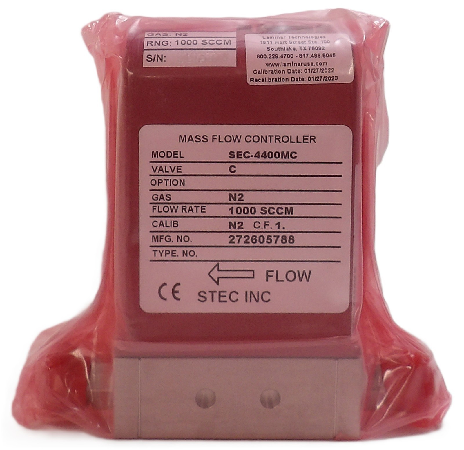 STEC SEC-4400MC Mass Flow Controller MFC 1000 SCCM N2 New Surplus