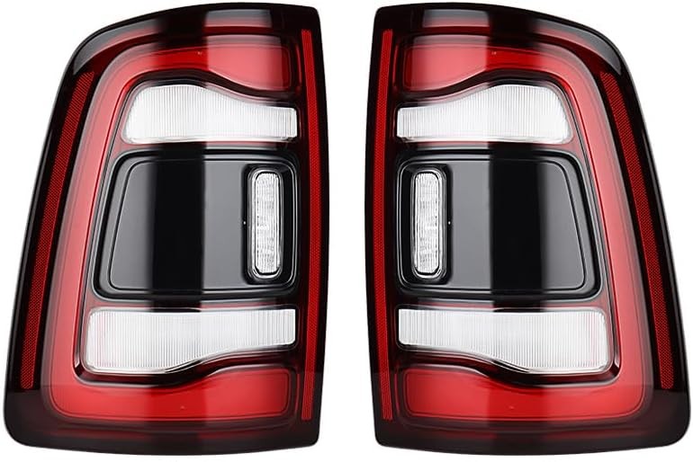 Pair LED Tail Lights w/ Blind Spot For 2019-2024 Dodge RAM 2500 3500 Black Bezel