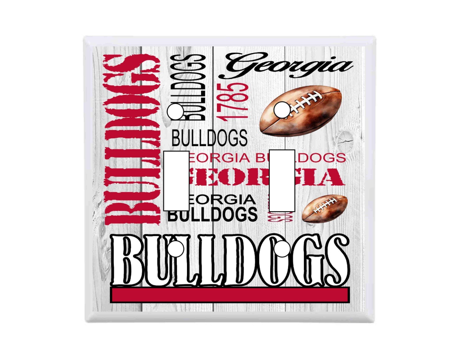 Georgia Bulldogs Subway Art Standard Double Light Switch Cover NFL Football wall