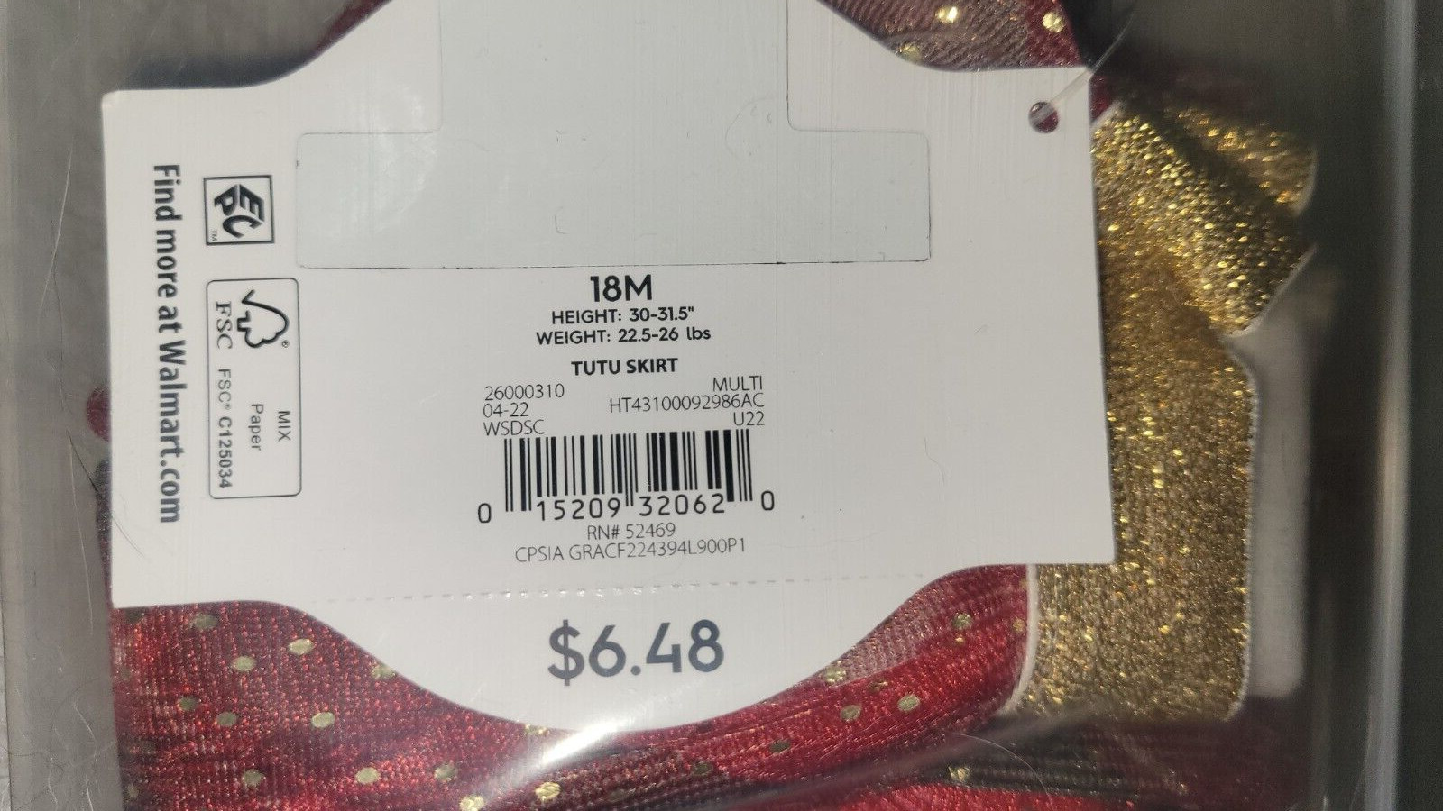 Holiday Time NEW♈Girl's Printed layered Mesh skirt size 18M~red/green plaid