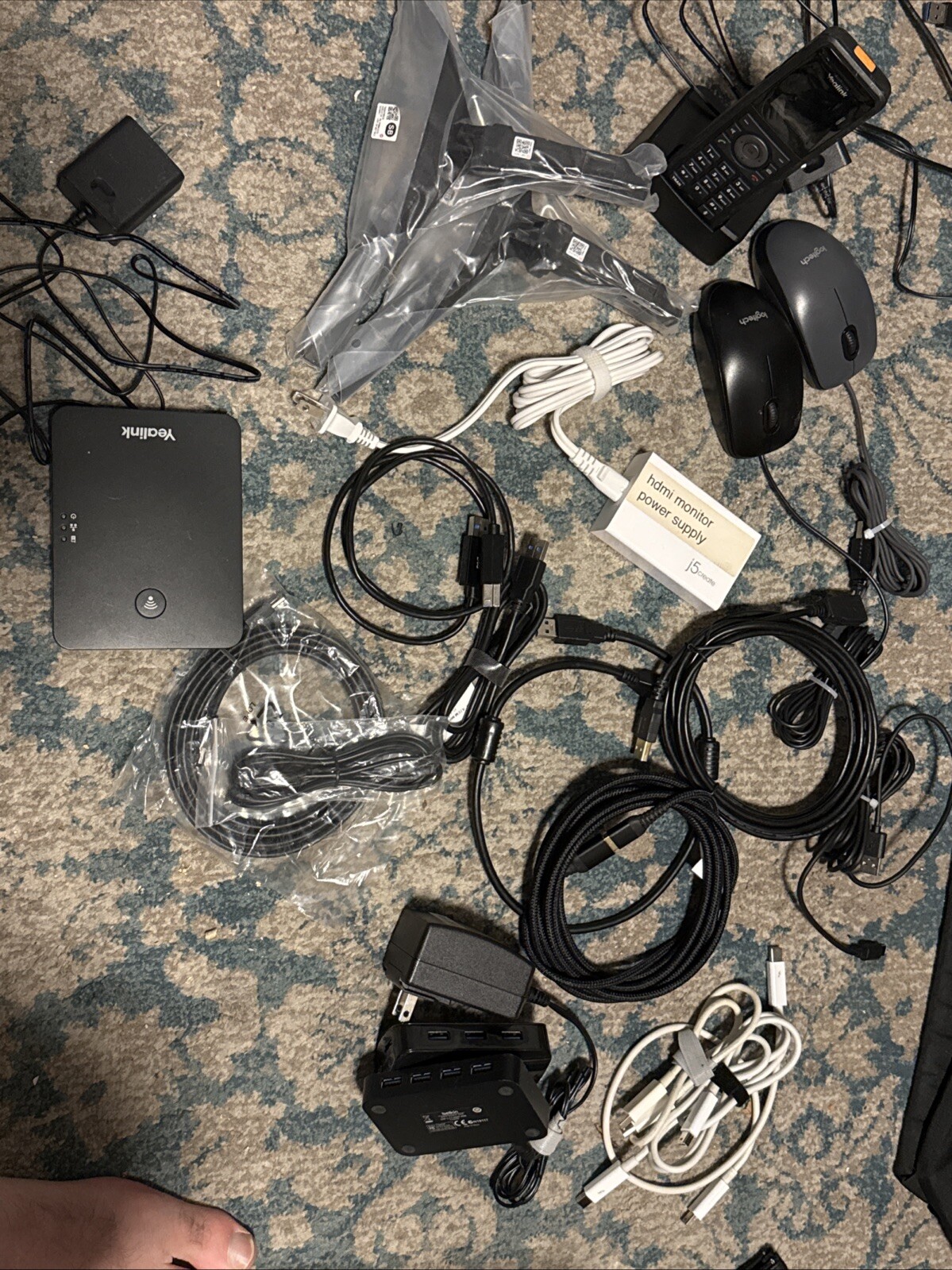 LOT Mixed Bundle Computer Mouse Cables Tech USB HUB Power Adapter Secondhand