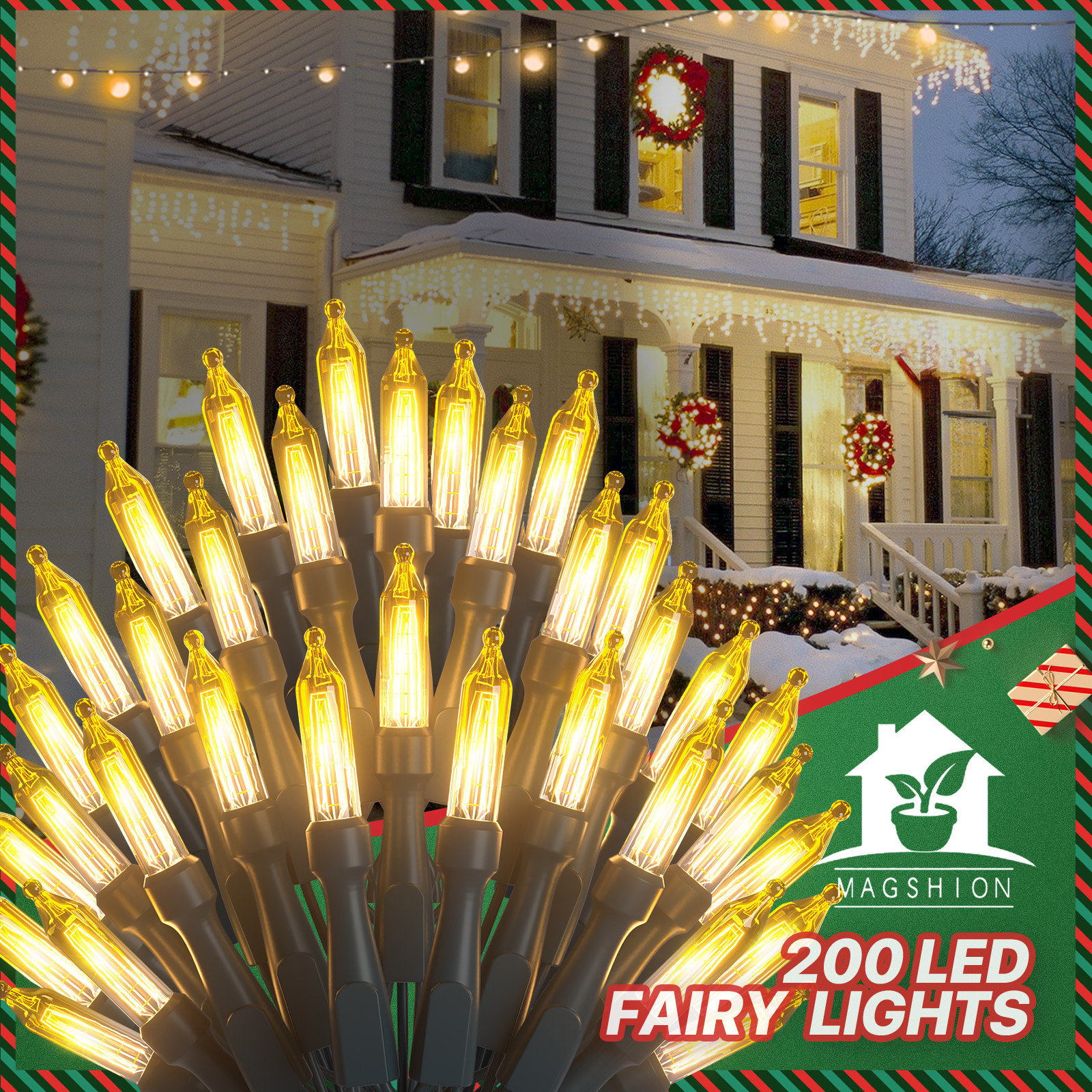 75 Ft Plug In 200 LED String Lights Outdoor Use Weatherproof 8 Mode Fairy Lights
