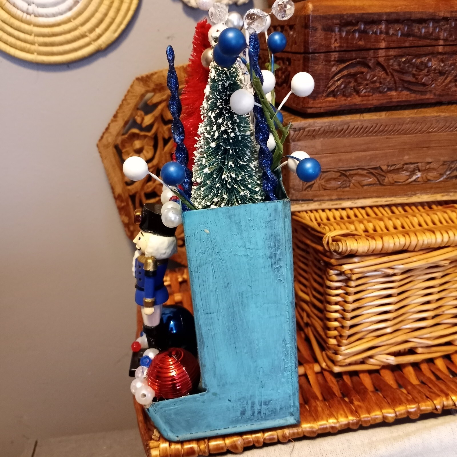 Altered Match Book Holder. Nutcracker Christmas Decoration. Assemblage Art