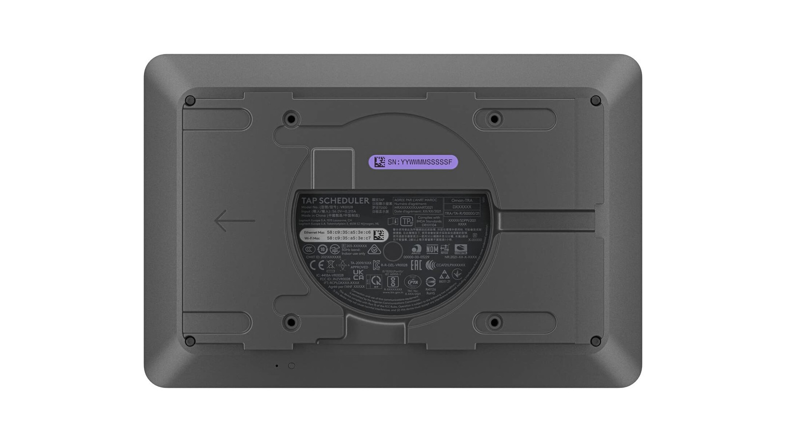 Logitech Tap Scheduler 10 1 Inch PoE Touch Room Panel Graphite